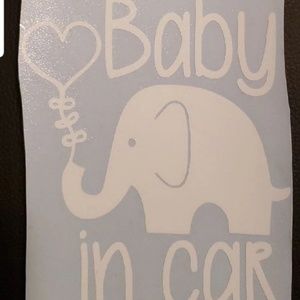 ( 2)Baby in Car Decals- Elephant